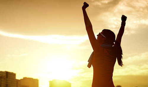 Woman Celebrating Sport Success